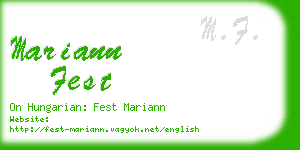 mariann fest business card